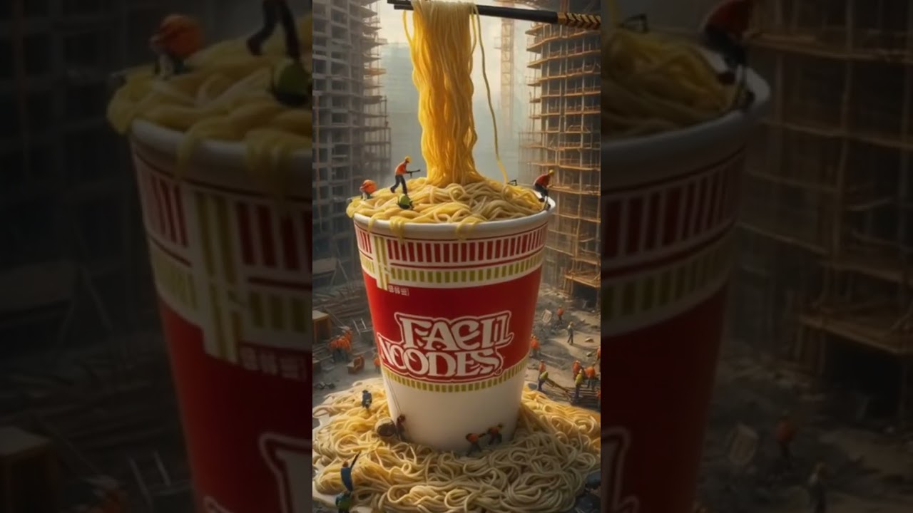 WORKING ON A GIANT CUP OF NOODLE - AI ANIMATION 