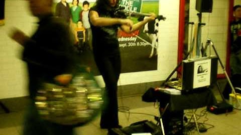 Subway Musician Michael Shulman performs in Union Square.