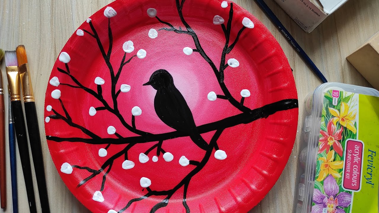 Diy Wall Decor | Simple Painting On Paper Plates | Best Out Of Waste | Draw  With David - Youtube