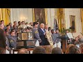 Pres biden cinc trophy  army west point football team presentation iin white house east room 5624