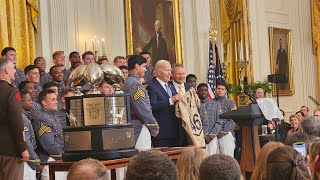 Pres Biden CinC Trophy - Army West Point Football Team Presentation iin White House East Room 5-6-24