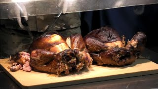 US troops enjoy Thanksgiving meal far from home