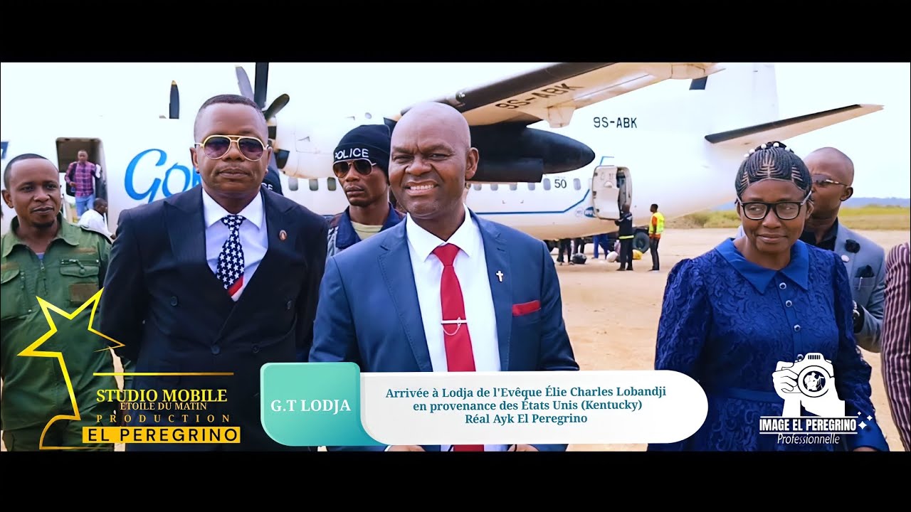 Arrivée à Lodja de l'Evêque Élie Charles Lobandji en provenance des USA.