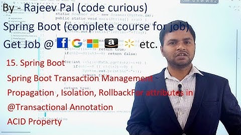 15 Spring Boot | Transaction Management in Spring Boot| | Complete Course for Job