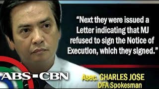 Notice of execution, hindi pinirmahan ni Mary Jane Veloso