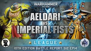 10th Edition Imperial Fists Space Marines vs Aeldari Craftworlds Warhammer 40K Battle Report 2000pts