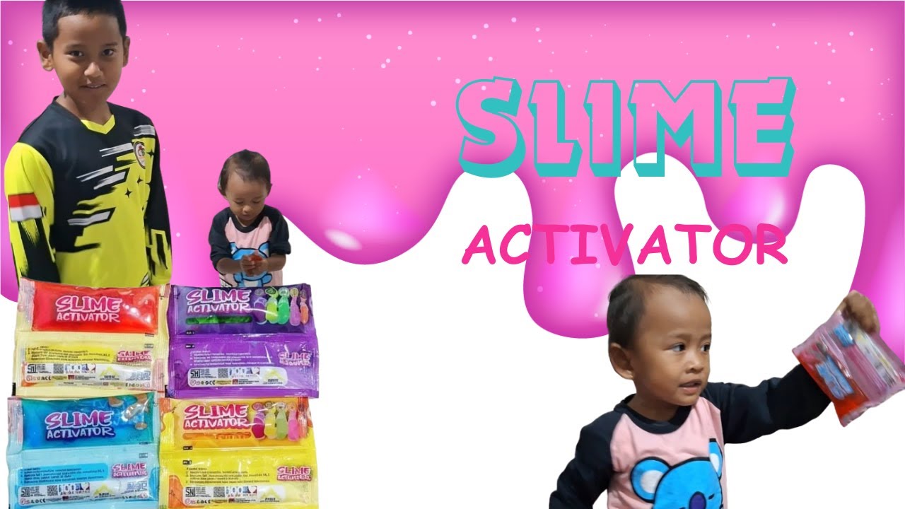 Alkha dan Arumi bermain Slime Activator Kit Sachet