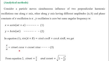 Module 2 video -Superposition of harmonic oscillation