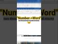 1 Click me Number to Words😱 | MS Word Secret Trick#words #msword #msoffice #shorts #short #ytshorts
