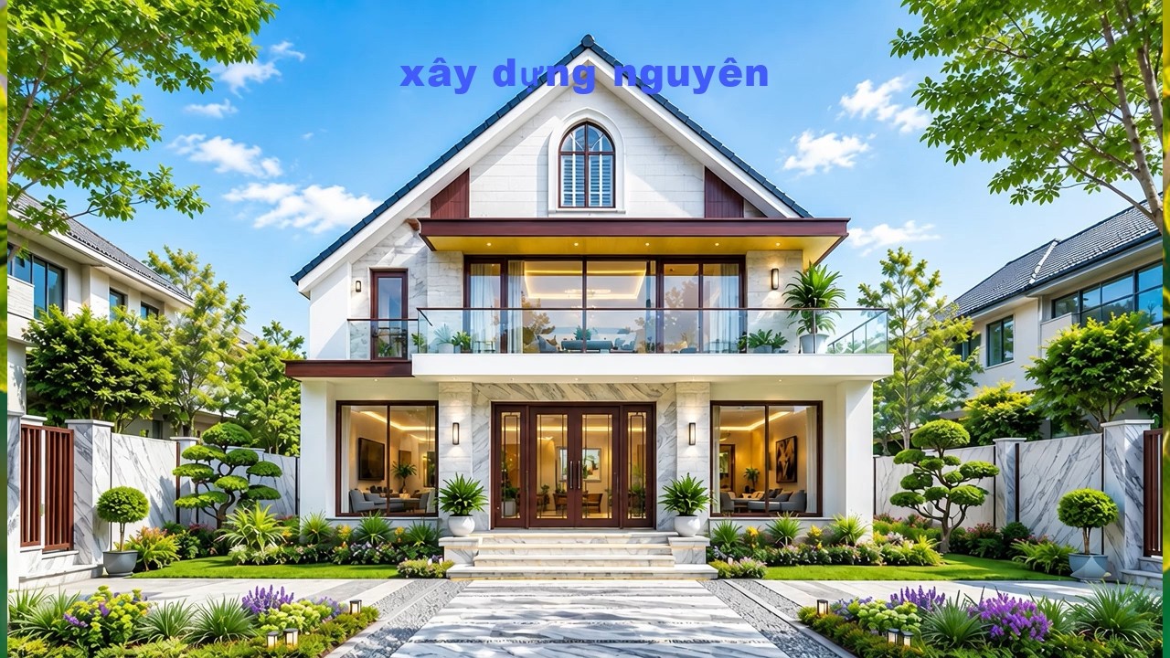 Mẫu Biệt Thự 2 Tầng Mái Thái Diện Tích 8x23m Thiết Kế 5 Phòng Ngủ #nha2tang #maithai