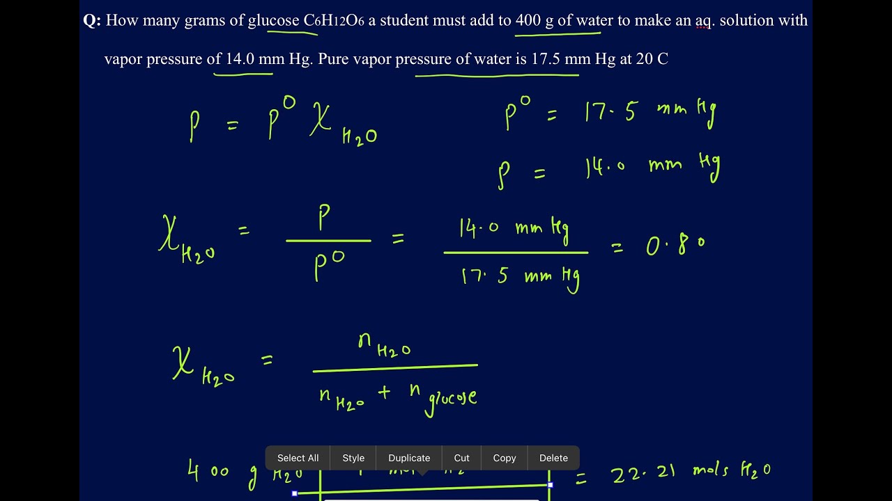 Vapor pressure. How to use vapor pressure of solution to find the