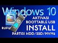 Cara Install Windows 10 Pro 2021 (Installer, Partisi HDD/SSD, Tanpa Masuk Bios, Aktivasi Key Retail)