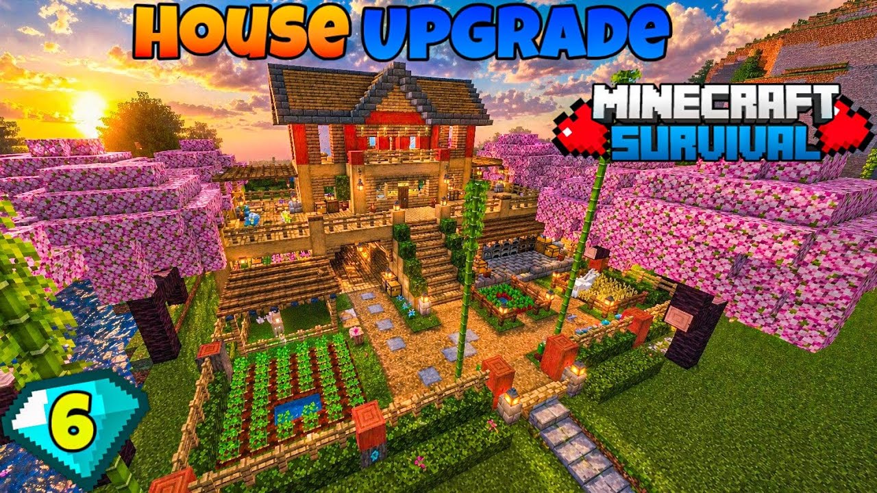 Upgrade my minecraft house | minecraft survival series #6 - YouTube