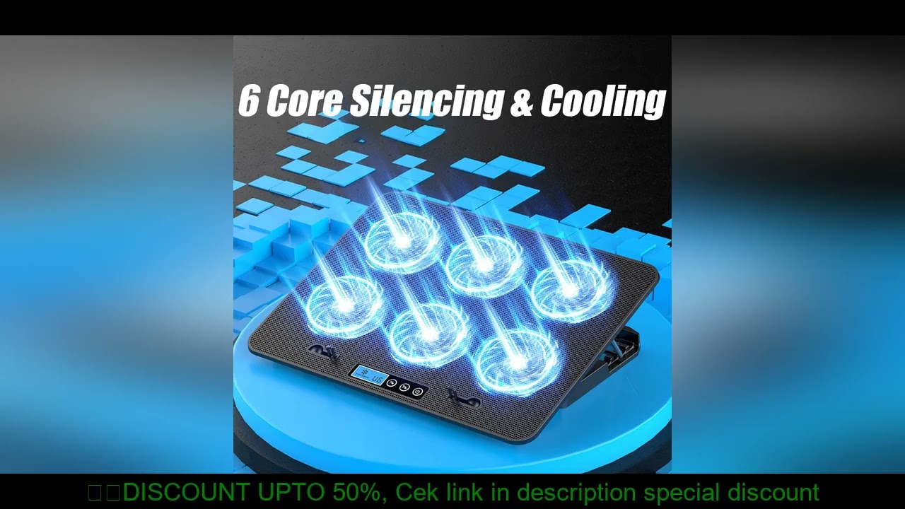 COOLCOLD A9 Gaming RGB Laptop Cooler 2 USB Ports 6 Fan Gaming Led Light Notebook Cooler For 13-18 In