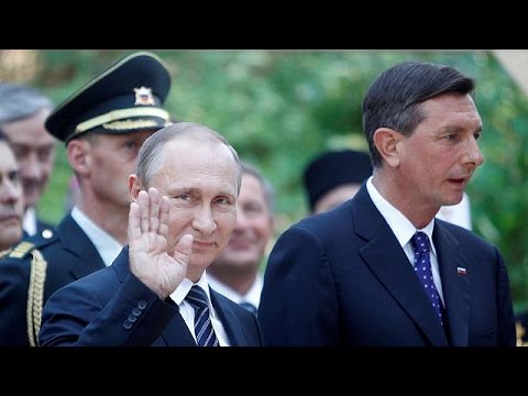 Путін — у Словенії, українська діаспора вийшла на протест