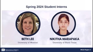 Student Intern Final Presentations: Beth Lee and Nikitha Marapaka  Apr 23, 2024