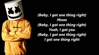 Marshmello & Kane Brown - One Thing Right (Lyrics), New Marshmello Song