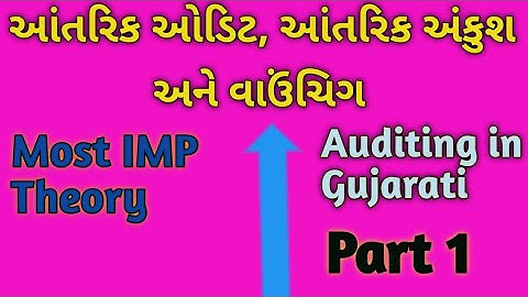 S.Y.B.Com| Auditing (Gujarati) | આંતરિક આેડિટ, આંતરિક અંકુશ અને વાઉંચિગ | lecture 1