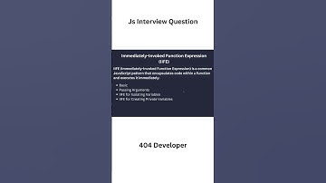Js Interview Question | Immediately-Invoked Function Expression |  #interview #javascript #coding