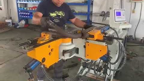 Automatic 75mm steel pipe bending machine working video | steel tube bending machine