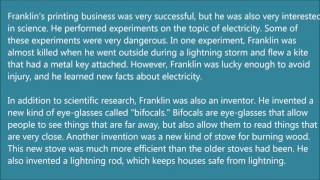 Learn English via Listening Level 3   Lesson 15   Benjamin Franklin