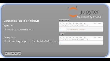 Writing comments in markdown cell of jupyter notebook | IDE | 01 | TricksToTips