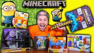 ABRINDO BRINQUEDOS DE MINECRAFT E MINIONS (SURPRESA)