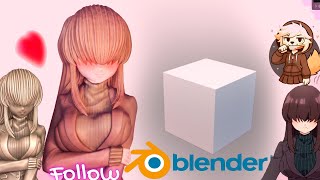 Kakure in Blender from 100kanojo Anime 100 brides music