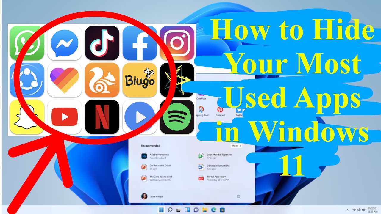 How to Hide Your Most Used Apps in Windows 11 - YouTube