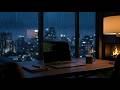 Rainy Night Jazz Café ☕ Relaxing Background Music for Focus, Work &amp; Study | Code &amp; Flow #001