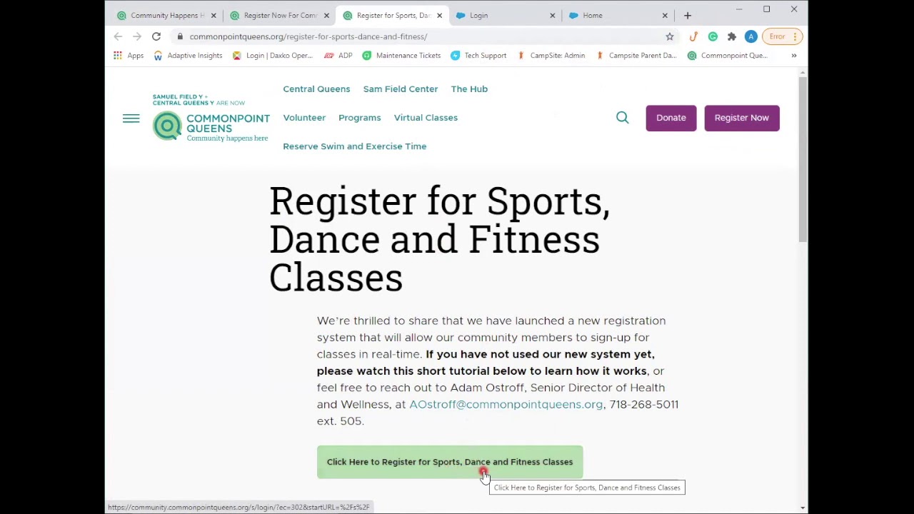 Register for Sports, Dance and Fitness Classes | Commonpoint Queens
