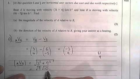 Edexcel M4 June 2013R Q1 relative motion