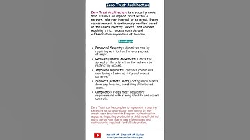What is Zero Trust Architecture | Info | Cyber Security | Architecture |  Karthik SR