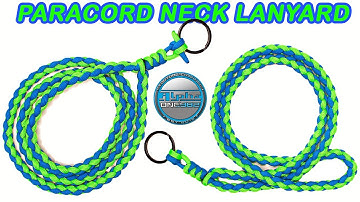 How to Make a Paracord Neck Lanyard 4 Strand Round Braid Key Chain Paracord Snake Knot Fast and Easy