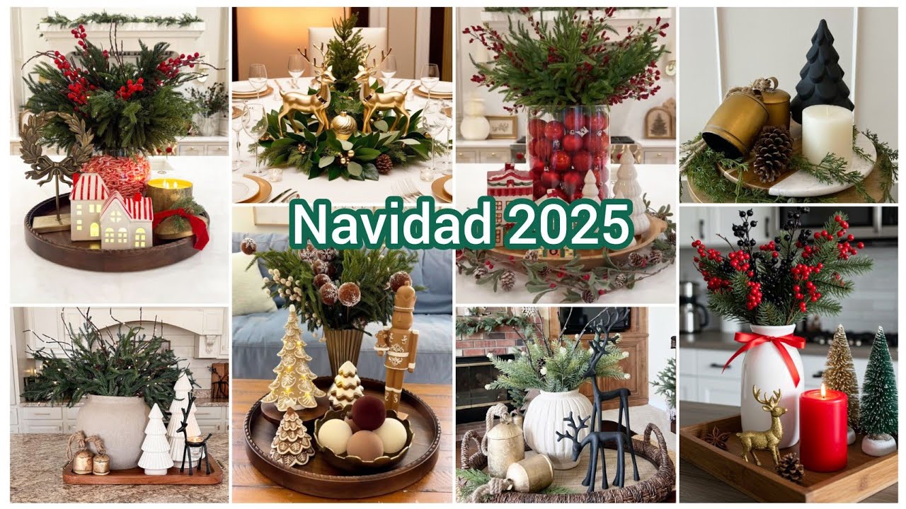 Centros de mesa en Tendencia/Navidad 2025/Ideas para Decorar 