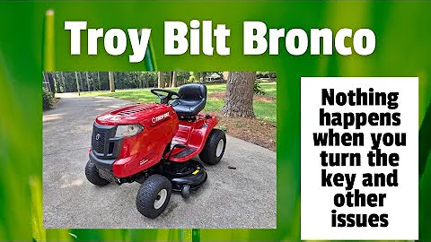 Troy Bilt Bronco no power to ignition switch: Replace starter solenoid, carb clean, & tighten engine