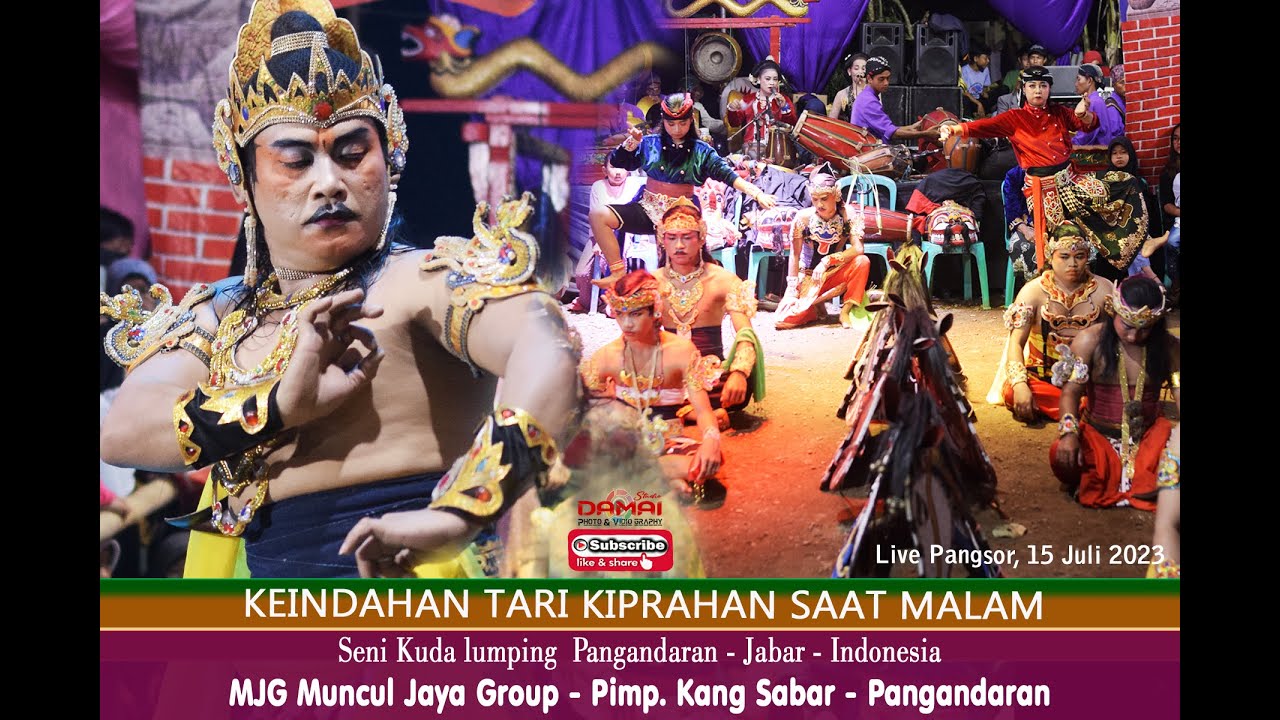 KEINDAHAN TARI KIPRAHAN pada malam hari I Seni Kuda lumping Ebeg Muncul jaya group live Pangsor