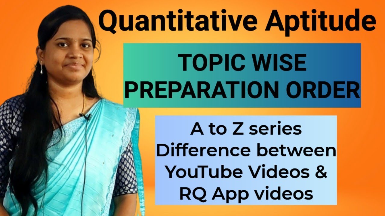 Quants - Topic wise preparation order | YouTube videos & Radhina Quants ...