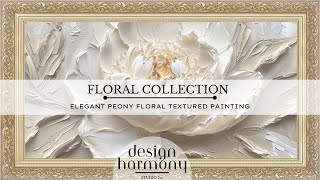 Eternal Grace: Elegant Peony CreamColored Floral Textured Blossom Art for Your TV