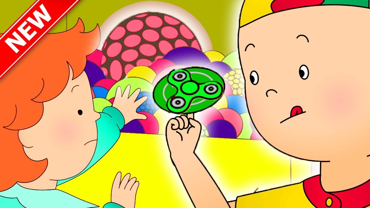★NEW★ Caillou plays with FIDGET SPINNER and SLIME | Funny Animated Caillou