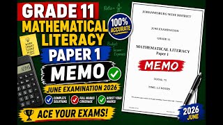 GRADE  11 MATHLIT JUNE EXAM 2026: MATHEMATICAL LITERACY PAPER 1 GR11 JUNE MATHS P1MEMO: GAUTENG JUNE