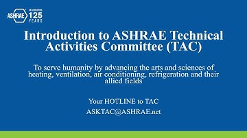 Introduction to ASHRAE Technical Activities Committee (TAC)
