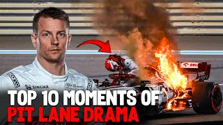 Top 10 Moments of F1 Pit Lane Drama - Formula 1 Pit Lane Crashes, Accidents, and Disasters