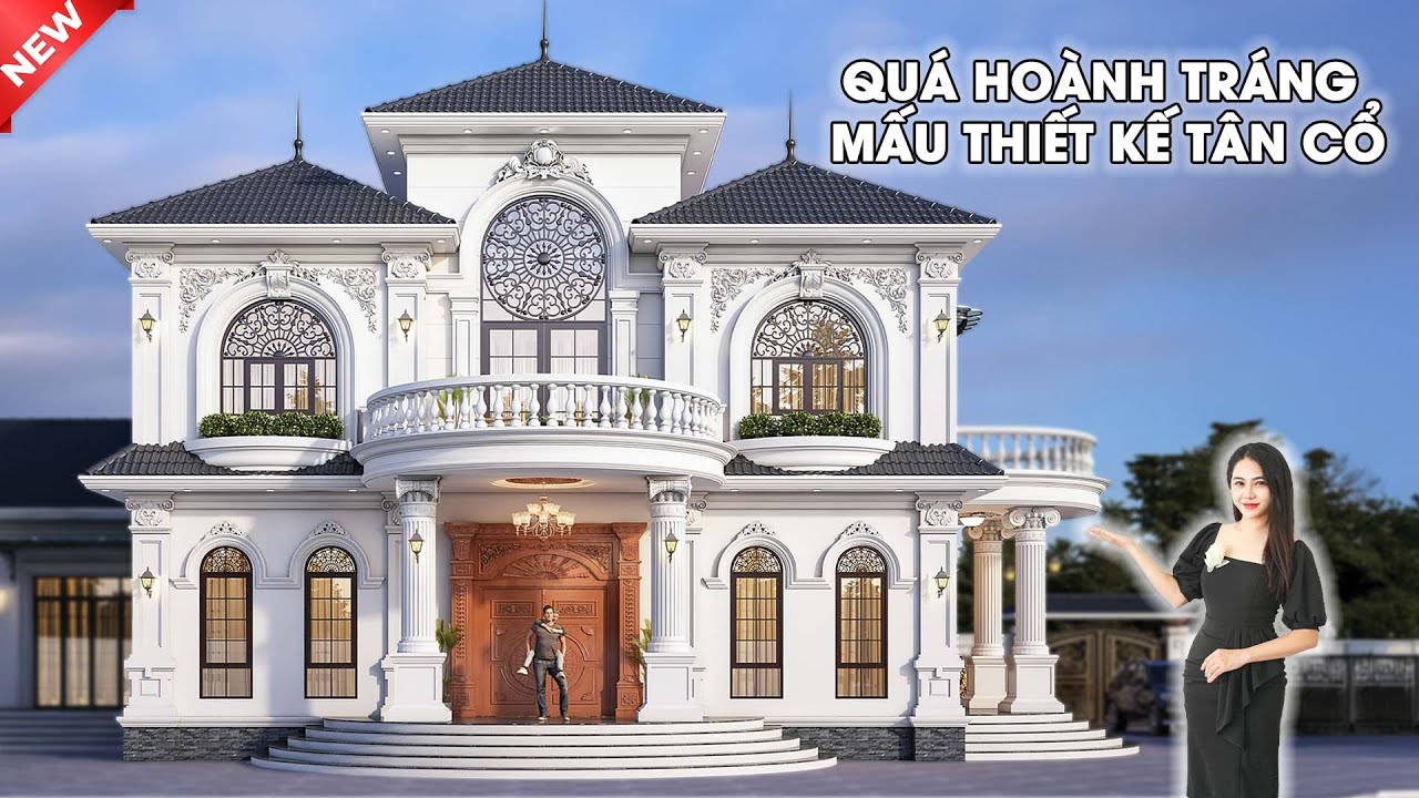 Quá đẹp với mẫu nhà tân cổ quá đẹp quá hoành tráng | MH04333