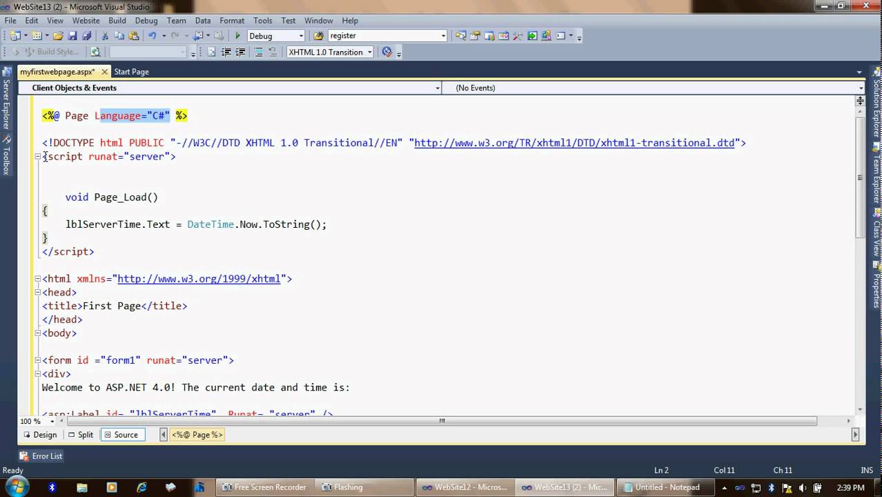 ASP.NET 4.0 (2010) TUTORIAL(LESSON1) BY PRIYANSHU JOSHI.avi - YouTube
