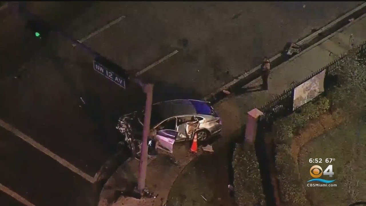 Miami-Dade police officer, woman injured in Miami Gardens crash - YouTube