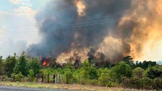 Brush fire in Wood County burns 60 acres, prompts road closures