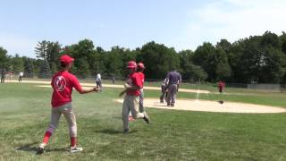 Ben Treutler of Hanoi Capitals 14U Slides Around Catcher vs Sparta Spartans