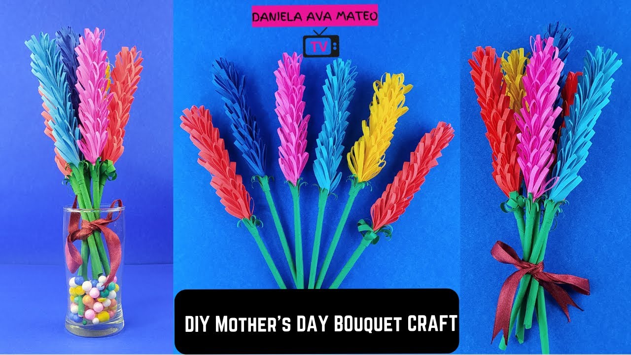Mothers day crafts easy to make Diy paper lavender flowers YouTube
