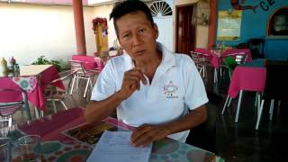Jose Quenama, one of the top indigenous leaders of Ecuador, signing the Nature Nations Declaration